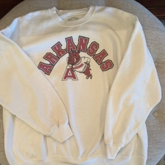 White Arkansas Razorback Sweatshirt - Picture 1 of 1